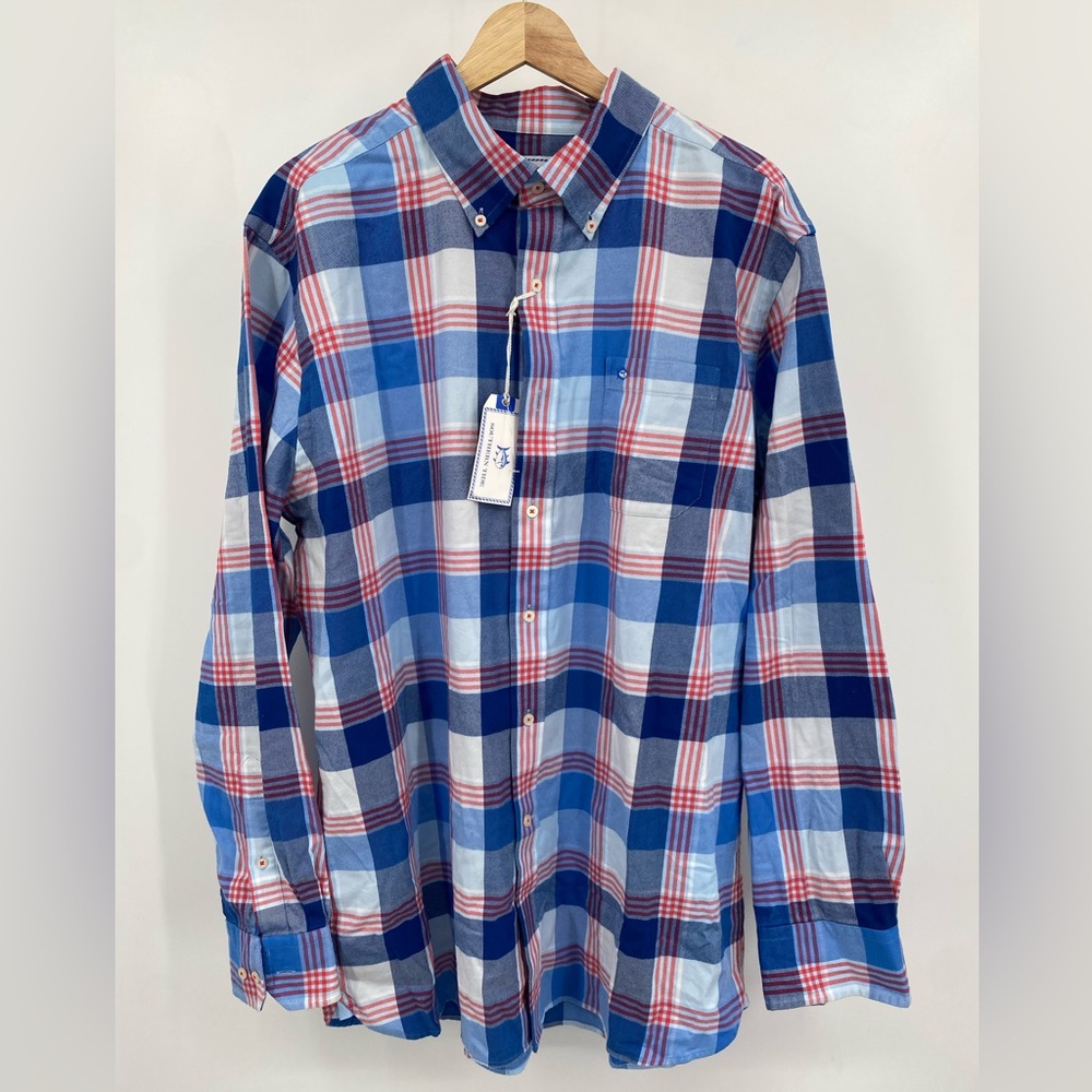 Southern Tide Classic Fit men's button down long sleeve Plaid‎ Cotton Shirt L